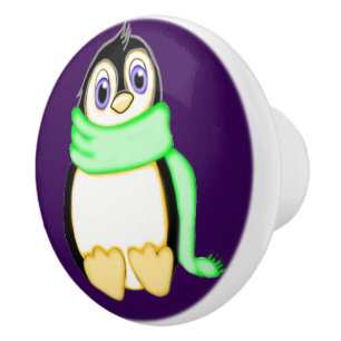 Bouton De Porte En Céramique Perky Penguin Ceramic Knob