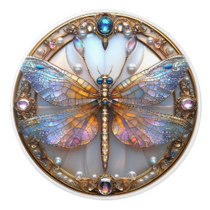 Bouton De Porte En Céramique Perles de libellules Art Déco Gems