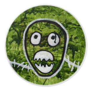 Bouton De Porte En Céramique Pete la graine crâne drôle monstre artistique exce