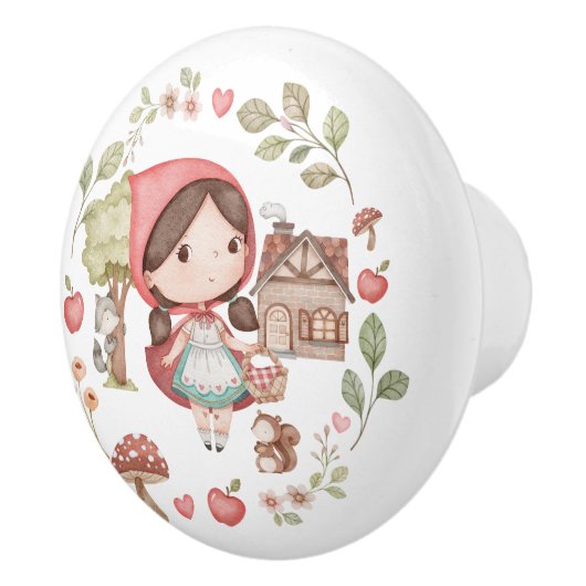 Bouton De Porte En Céramique Petit Chaperon Rouge Cute Whimsical (Droite)