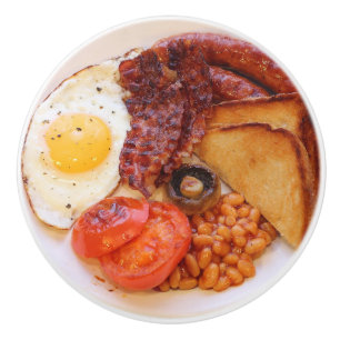Bouton De Porte En Céramique Petit déjeuner anglais complet Fryup Oeuf Bacon Be