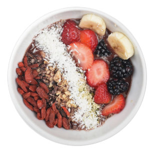 Bouton De Porte En Céramique Petit-déjeuner sain Botte de fruits de baies rouge