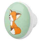 Bouton De Porte En Céramique Petit Fox somnolent mignon (Droite)