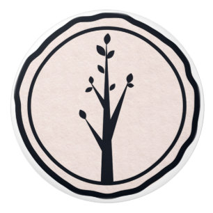 Bouton De Porte En Céramique Petit thème rustique arbre nature minimaliste biol