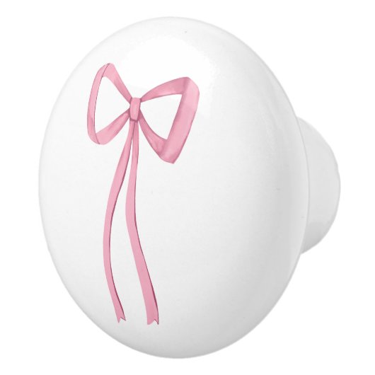 Bouton De Porte En Céramique Petite chatte à cou rose (Droite)