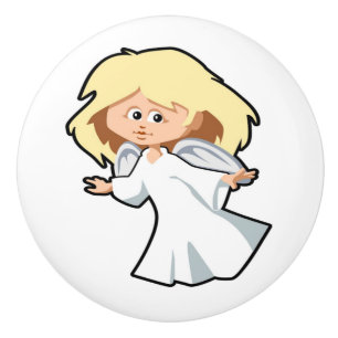 BOUTON DE PORTE EN CÉRAMIQUE PETITE FILLE ANGEL