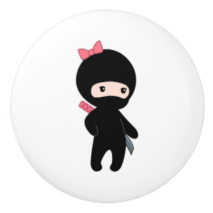 Bouton De Porte En Céramique Petite fille Ninja
