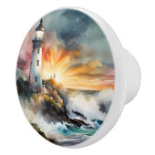 Bouton De Porte En Céramique Phare aquarelle (Droite)