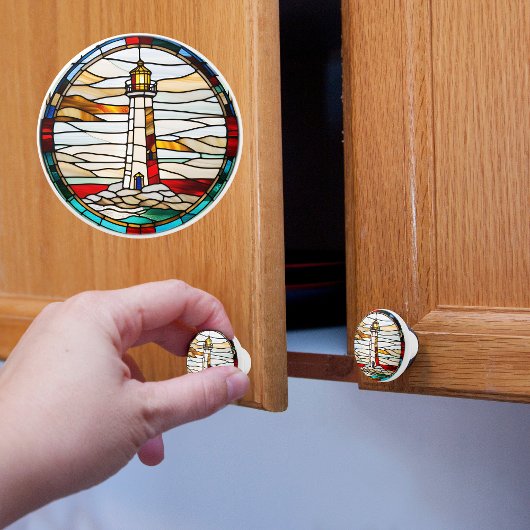 Bouton De Porte En Céramique Phare Faux Verre tendu