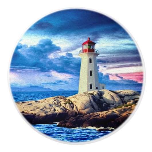 Bouton De Porte En Céramique Phare R - Knob (Devant)