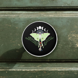 Bouton De Porte En Céramique Phases Luna Moth Moon Noir