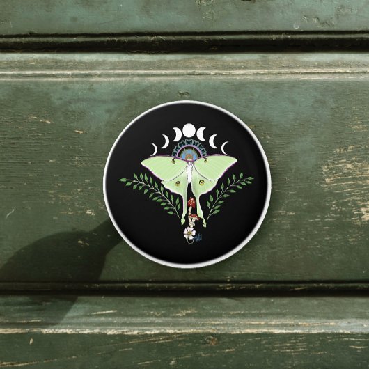 Bouton De Porte En Céramique Phases Luna Moth Moon Noir