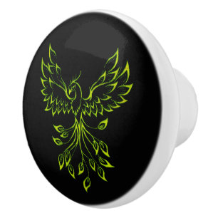 Bouton De Porte En Céramique Phénix vert
