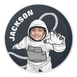Bouton De Porte En Céramique Photo personnalisée de l'astronaute spatial
