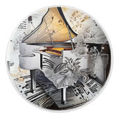 Bouton De Porte En Céramique Piano à Queue Classique (Devant)