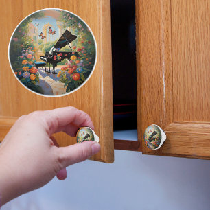 Bouton De Porte En Céramique Piano dans le jardin