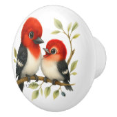 Bouton De Porte En Céramique Pic à tête rouge (Droite)