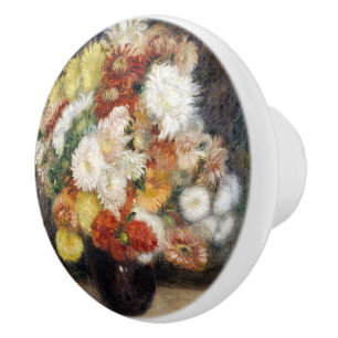 Bouton De Porte En Céramique Pierre-Auguste Renoir Bouquet de Chrysanthèmes