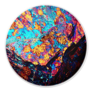 Bouton De Porte En Céramique Pierre de gemme de chalcopyrite minérale