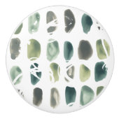 Bouton De Porte En Céramique Pierre de rune - Vert (Devant)