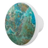 Bouton De Porte En Céramique Pierre minérale bleu Chrysocolla (Droite)