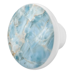 Bouton De Porte En Céramique Pierres précieuses esthétiques bleu clair modernes