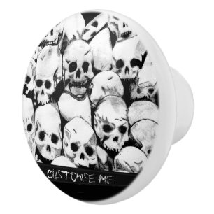 Bouton De Porte En Céramique Pile-O-Skulls