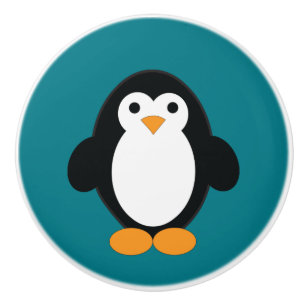 Bouton De Porte En Céramique Pingouin à caricature mignonne