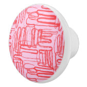 Bouton De Porte En Céramique Pink Curve Wavy Squiggle Abstract Modern (Droite)