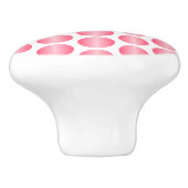 Bouton De Porte En Céramique Pink Polka Dot Design (Côté)