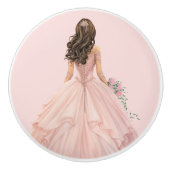 Bouton De Porte En Céramique Pink Princess Girl's Girly Ceramic Knob (Devant)