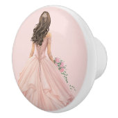 Bouton De Porte En Céramique Pink Princess Girl's Girly Ceramic Knob (Droite)
