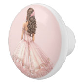 Bouton De Porte En Céramique Pink Princess Girl's Girly Ceramic Knob (Droite)