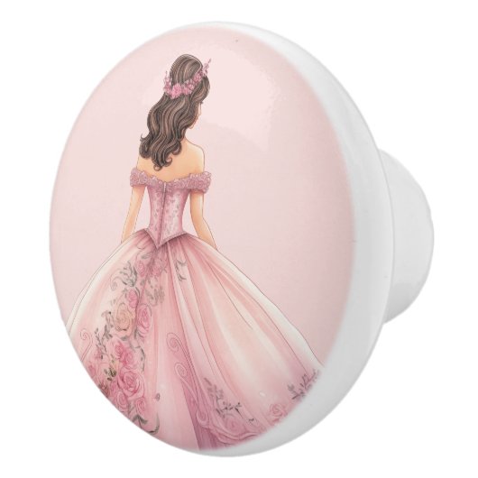 Bouton De Porte En Céramique Pink Princess Girl's Girly Ceramic Knob (Droite)