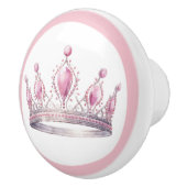 Bouton De Porte En Céramique Pink Princess Tiara Girly Ceramic Knob (Droite)