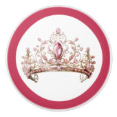 Bouton De Porte En Céramique Pink Princess Tiara Girly Ceramic Knob (Devant)