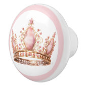 Bouton De Porte En Céramique Pink Princess Tiara Girly Ceramic Knob (Droite)