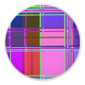 Bouton De Porte En Céramique Pink tartan Fabric Pattern Cloth Madras (Devant)