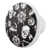 Bouton De Porte En Céramique Pirate Skull Ship Wheel (Droite)