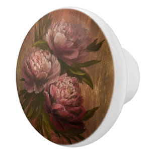 Bouton De Porte En Céramique Pivoines