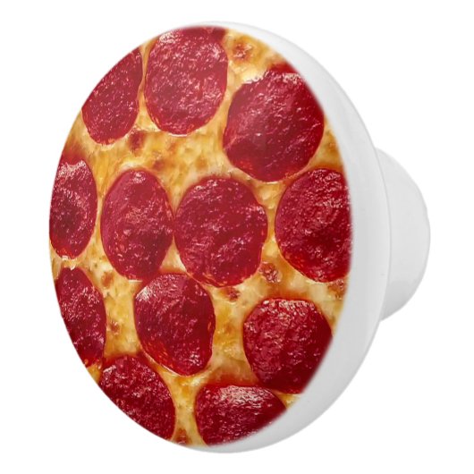Bouton De Porte En Céramique pizza pepperonis (Droite)