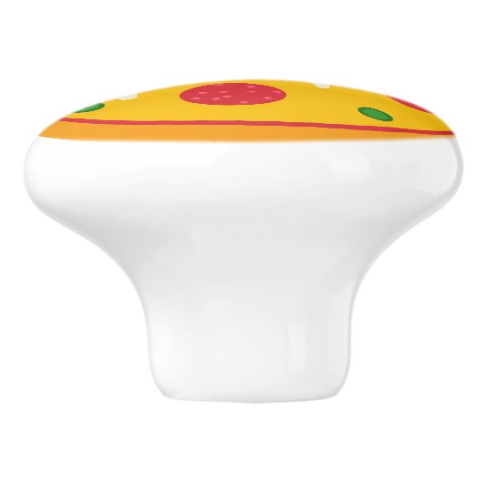Bouton De Porte En Céramique Pizza Pie (Côté)