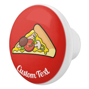 Bouton De Porte En Céramique Pizza slice