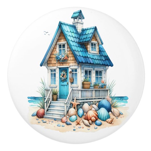 Bouton De Porte En Céramique Plage (Devant)