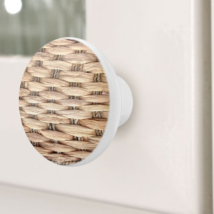Bouton De Porte En Céramique plage rustique île tropicale tissée