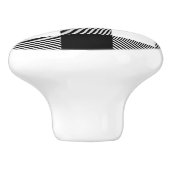 Bouton De Porte En Céramique Plaid blanc noir de Buffalo avec le sergé (Côté)
