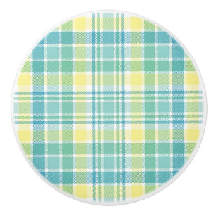 Bouton De Porte En Céramique Plaid en pastel
