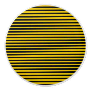 Bouton De Porte En Céramique Plaid jaune or et noir