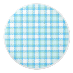 Bouton De Porte En Céramique Plat bleu clair