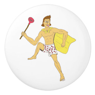 Bouton De Porte En Céramique plunger and underwear guy